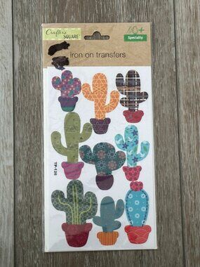 NWT Beautiful Colorful Cactus Iron On Transfers / Stickers Crafters Square